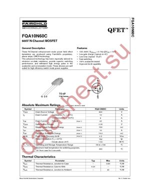 FQA10N60C datasheet  